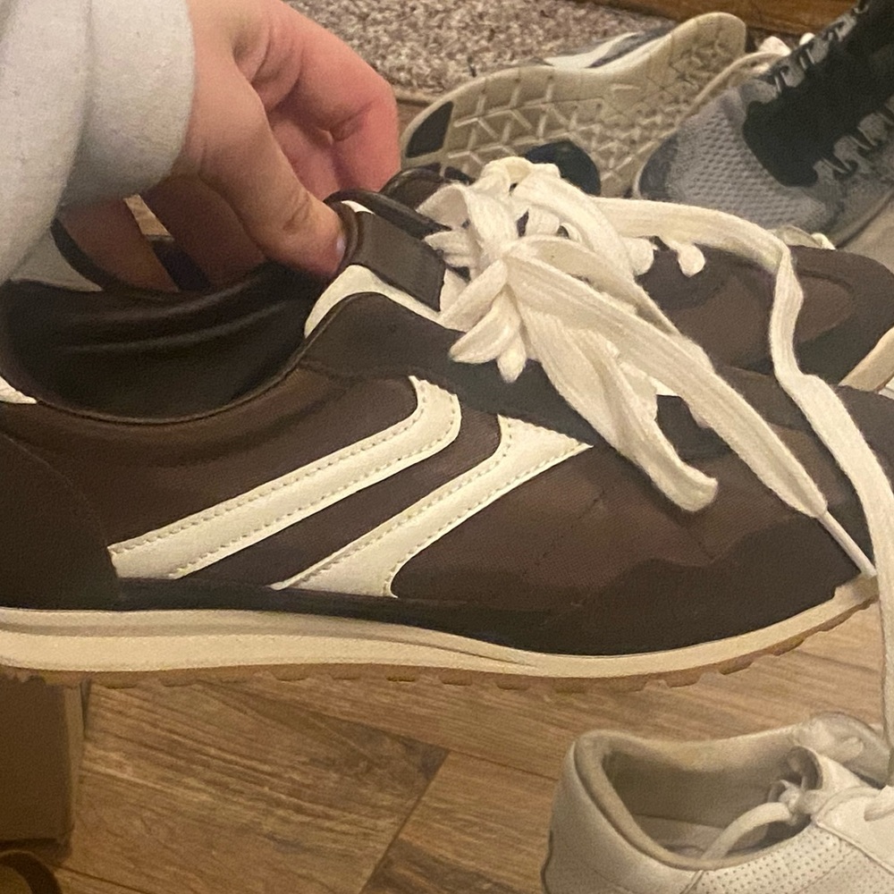 Retro 70’s Brown and White Sneakers women size 7.5